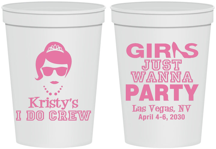 Personalized Bachelorette 16 oz Stadium Cups - Girls Just Wanna Party | 60158