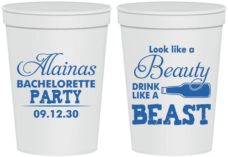 Personalized Bachelorette 16 oz Stadium Cups - Beauty Beast | 60161