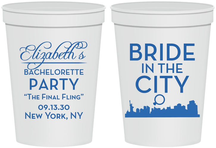 Personalized Bachelorette 16 oz Stadium Cups - New York | 60162