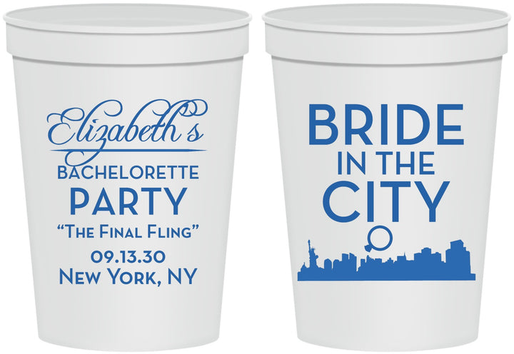 Personalized Bachelorette 16 oz Stadium Cups - New York | 60162
