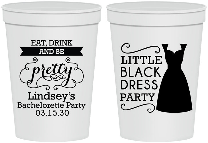 Personalized Bachelorette 16 oz Stadium Cups - Little Black Dress | 60164