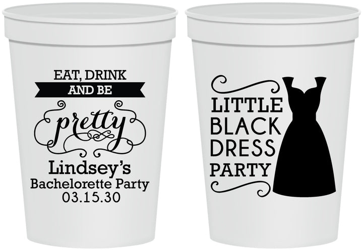 Personalized Bachelorette 16 oz Stadium Cups - Little Black Dress | 60164