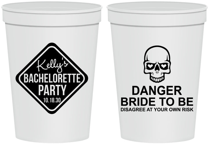 Personalized Bachelorette 16 oz Stadium Cups - Danger Bride To Be | 60165