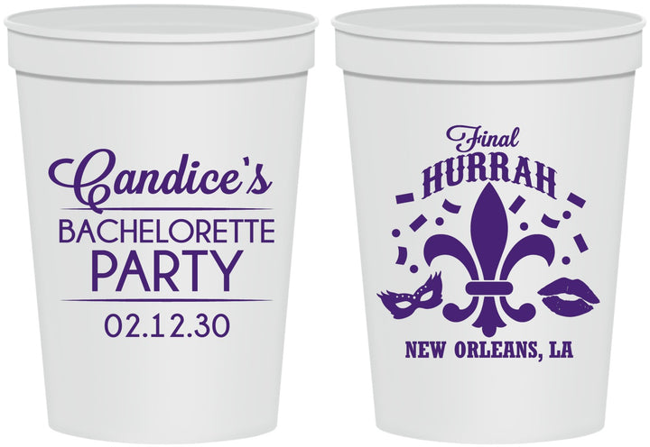 Personalized Bachelorette 16 oz Stadium Cups - New Orleans | 60166
