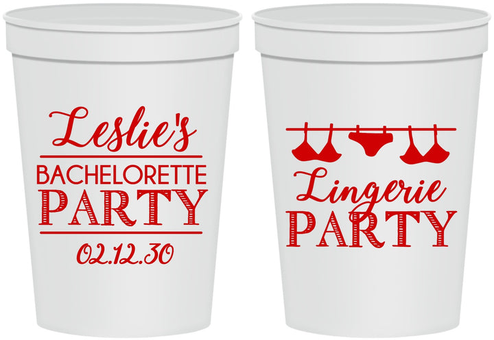 Personalized Bachelorette 16 oz Stadium Cups - Lingerie Party | 60171