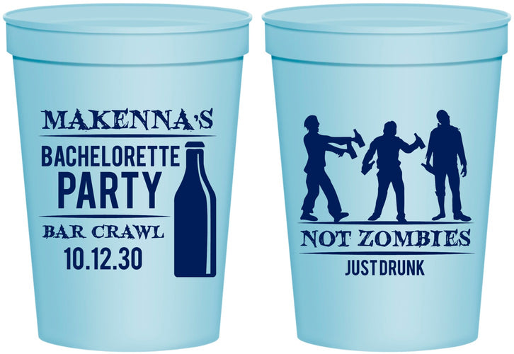 Personalized Bachelorette 16 oz Stadium Cups - Zombie | 60173