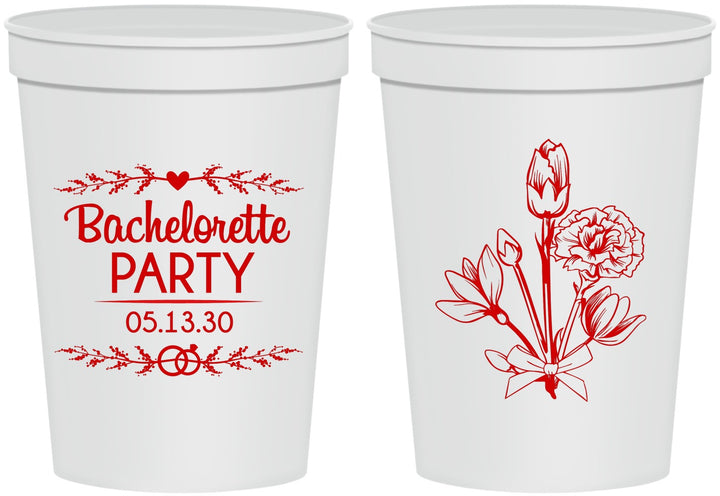 Personalized Bachelorette 16 oz Stadium Cups - Flowers | 60174