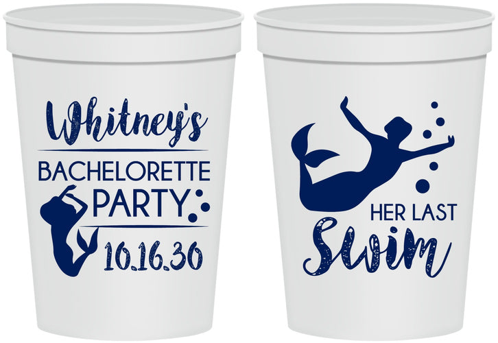 Personalized Bachelorette 16 oz Stadium Cups - Mermaid | 60175