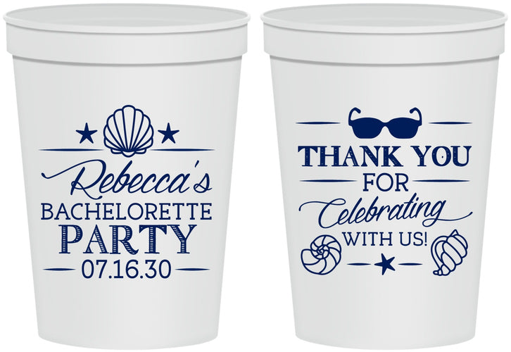 Personalized Bachelorette 16 oz Stadium Cups - Beach | 60177