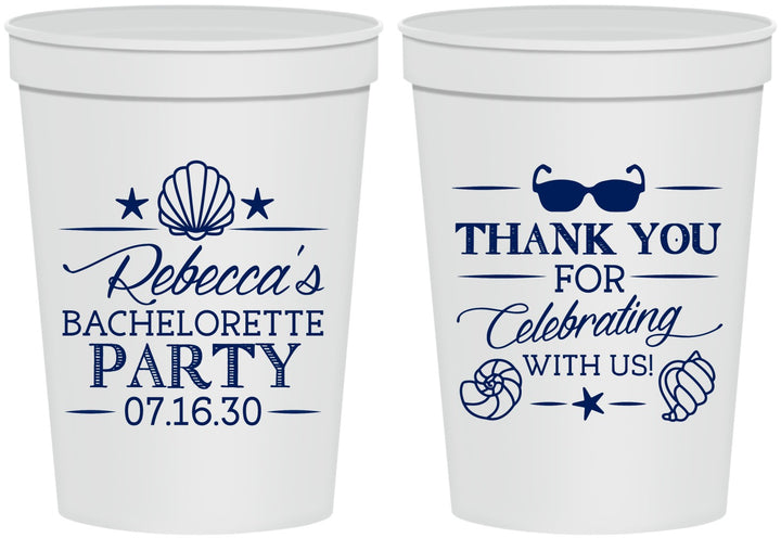 Personalized Bachelorette 16 oz Stadium Cups - Beach | 60177
