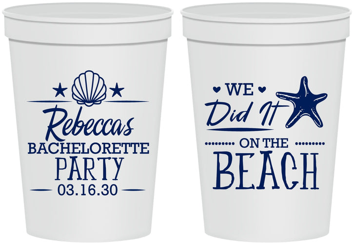 Personalized Bachelorette 16 oz Stadium Cups - Beach | 60183