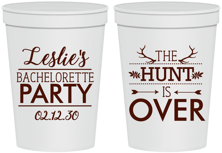 Personalized Bachelorette 16 oz Stadium Cups - The Hunt Is Over | 60184