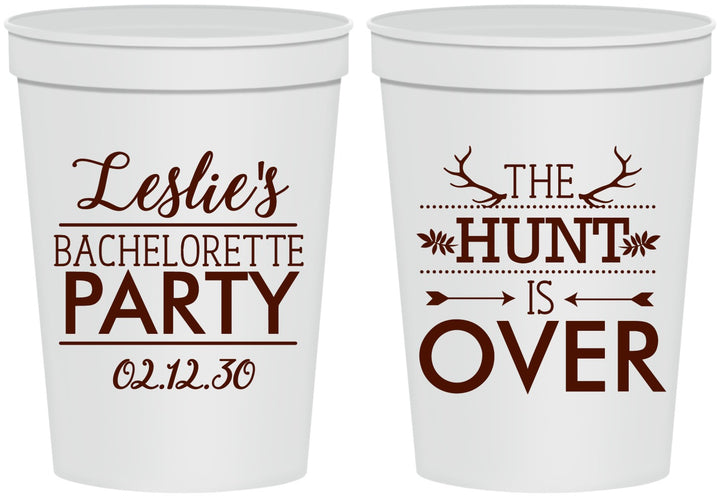 Personalized Bachelorette 16 oz Stadium Cups - The Hunt Is Over | 60184