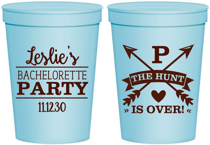 Personalized Bachelorette 16 oz Stadium Cups - The Hunt Is Over | 60186