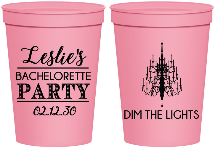 Personalized Bachelorette 16 oz Stadium Cups - Lights | 60188