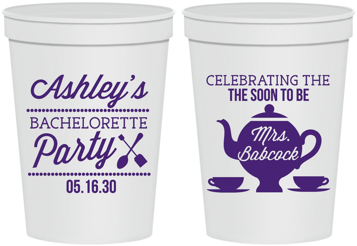 Personalized Bachelorette 16 oz Stadium Cups - Teapot | 60189