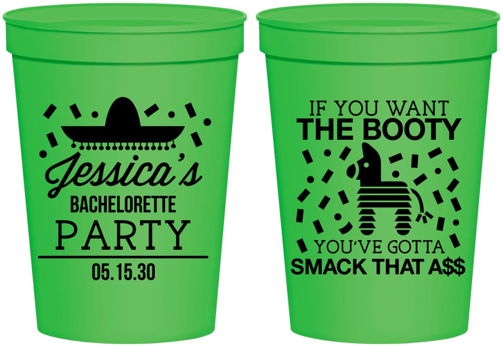 Personalized Bachelorette 16 oz Stadium Cups - Smack That Ass | 60192