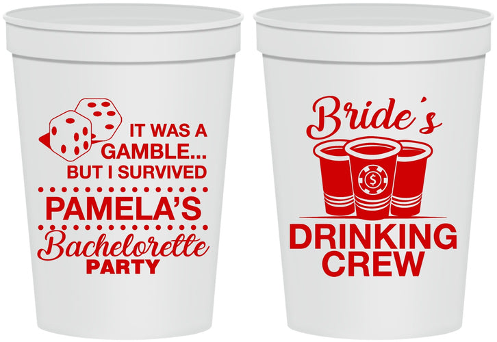 Personalized Bachelorette 16 oz Stadium Cups - Las Vegas | 60194