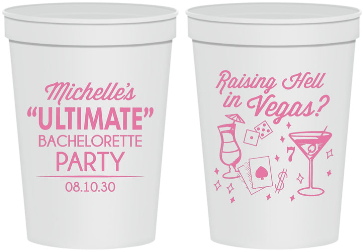 Personalized Bachelorette 16 oz Stadium Cups - Raising Hell In Vegas | 60196