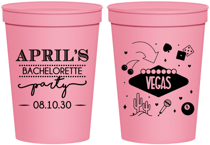 Personalized Bachelorette 16 oz Stadium Cups - Las Vegas | 60198