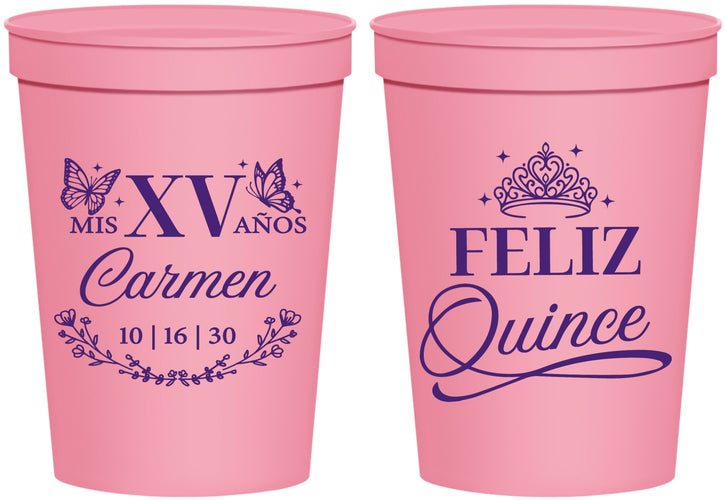 Personalized Quinceanera 16 oz Stadium Cups - Mis Quince Anos | 70000