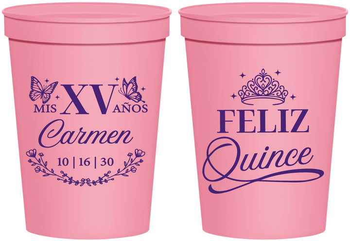 Personalized Quinceanera 16 oz Stadium Cups - Mis Quince Anos | 70000