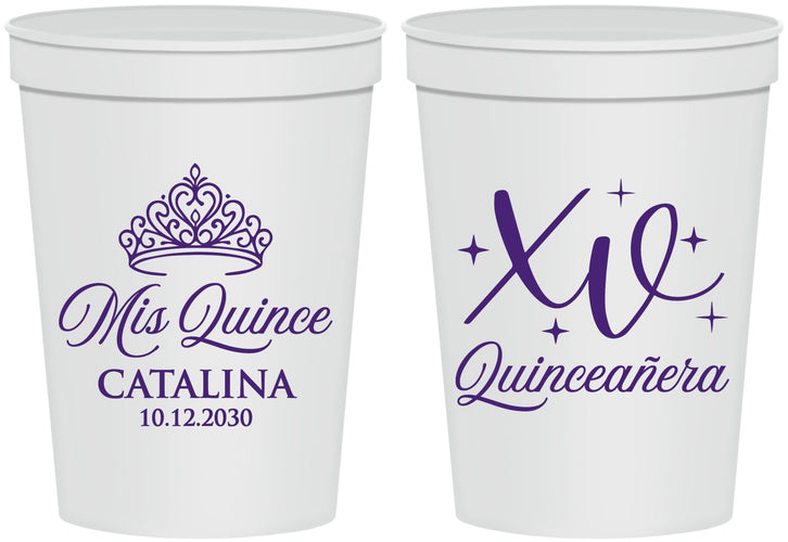 Personalized Quinceanera 16 oz Stadium Cups - Mis Quince Anos | 70002
