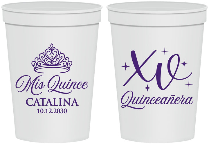 Personalized Quinceanera 16 oz Stadium Cups - Mis Quince Anos | 70002
