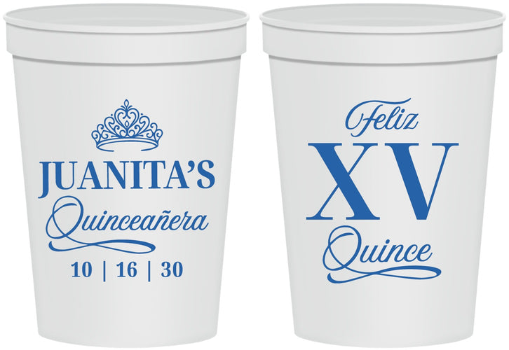 Personalized Quinceanera 16 oz Stadium Cups - Mis Quince Anos | 70003