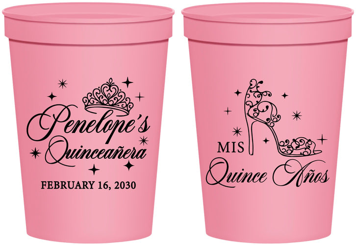 Personalized Quinceanera 16 oz Stadium Cups - Mis Quince Anos | 70004