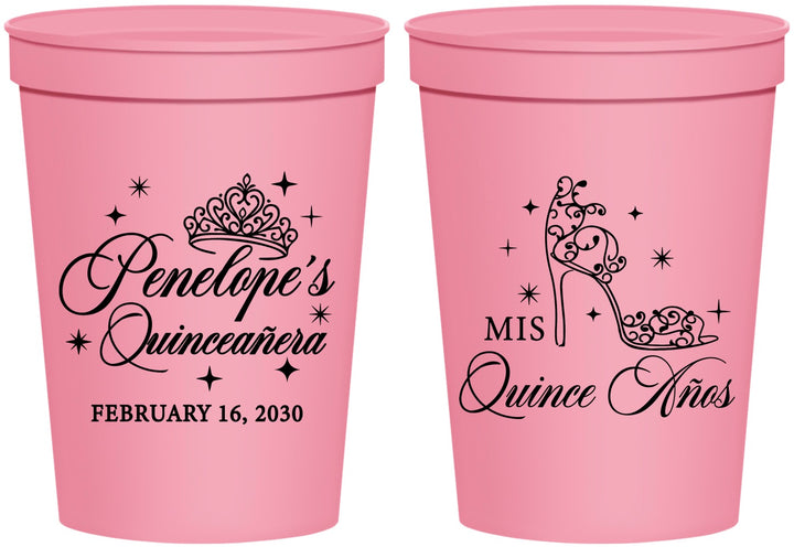 Personalized Quinceanera 16 oz Stadium Cups - Mis Quince Anos | 70004