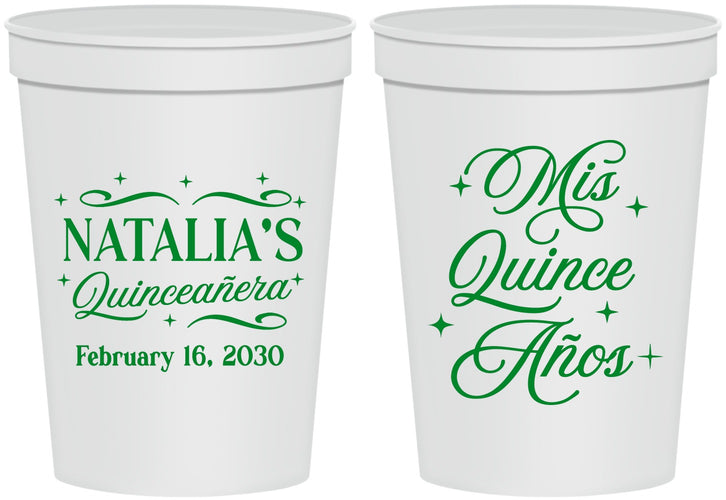 Personalized Quinceanera 16 oz Stadium Cups - Mis Quince Anos | 70006