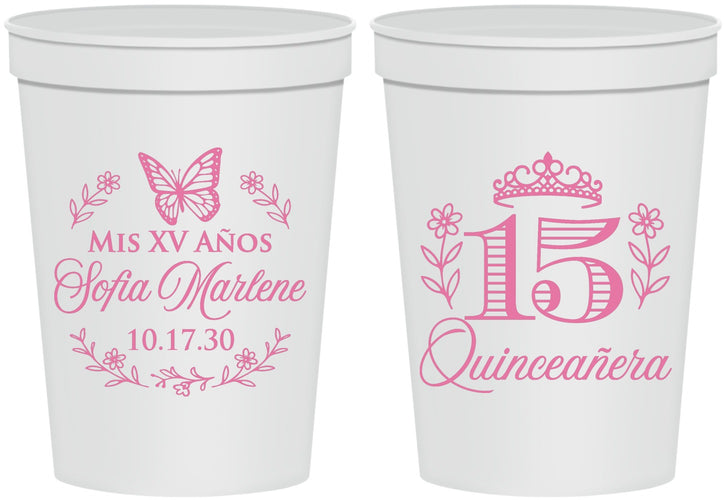 Personalized Quinceanera 16 oz Stadium Cups - Mis Quince Anos | 70007