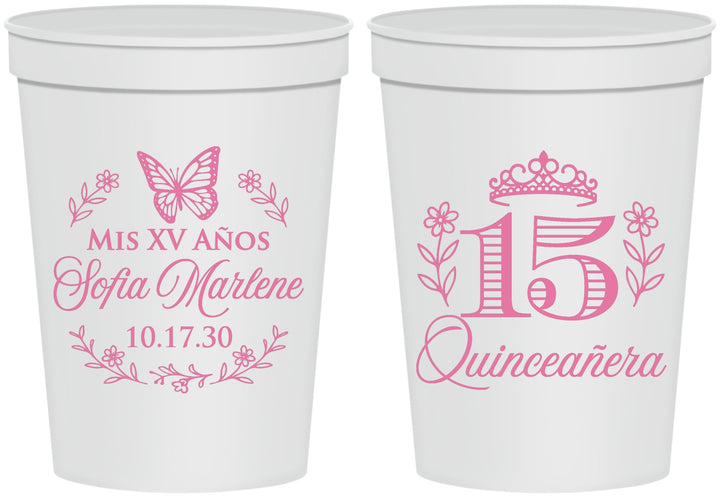 Personalized Quinceanera 16 oz Stadium Cups - Mis Quince Anos | 70007