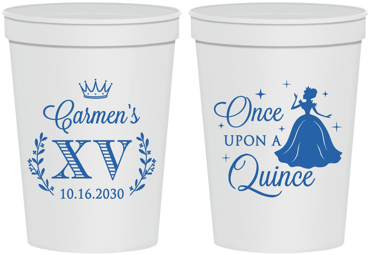 Personalized Quinceanera 16 oz Stadium Cups - Once Upon A Quince | 70011