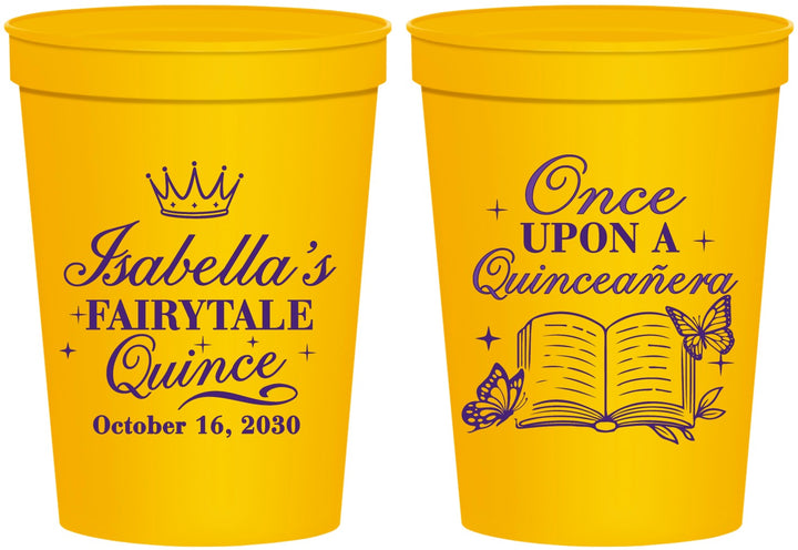 Personalized Quinceanera 16 oz Stadium Cups - Once Upon A Quince | 70013