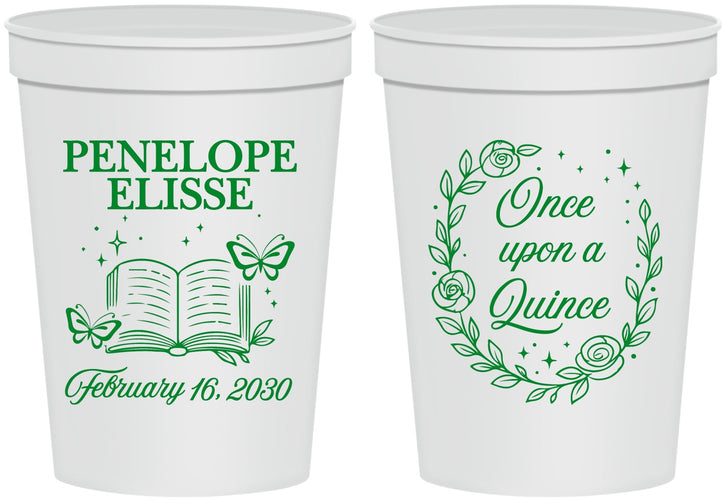 Personalized Quinceanera 16 oz Stadium Cups - Once Upon A Quince | 70014