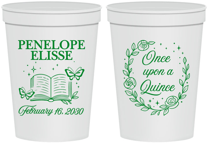 Personalized Quinceanera 16 oz Stadium Cups - Once Upon A Quince | 70014
