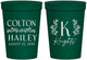 Personalized Wedding 16 oz Stadium Cups - Monogram | 800