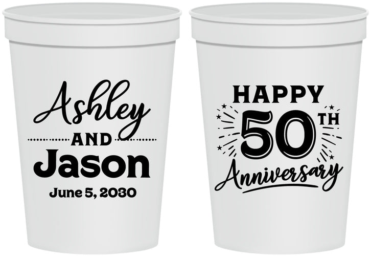Personalized Anniversary 16 oz Stadium Cups - 50th Wedding | 80007
