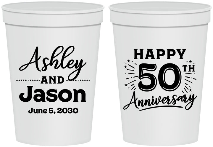 Personalized Anniversary 16 oz Stadium Cups - 50th Wedding | 80007