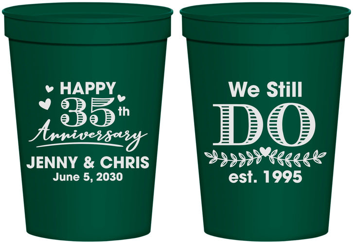 Personalized Anniversary 16 oz Stadium Cups - 35th Wedding | 80014