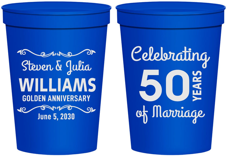 Personalized Anniversary 16 oz Stadium Cups - 50 Years Of Marriage | 80017
