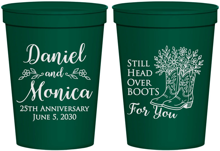 Personalized Anniversary 16 oz Stadium Cups - 25th Wedding | 80022