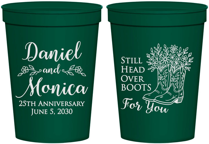 Personalized Anniversary 16 oz Stadium Cups - 25th Wedding | 80022