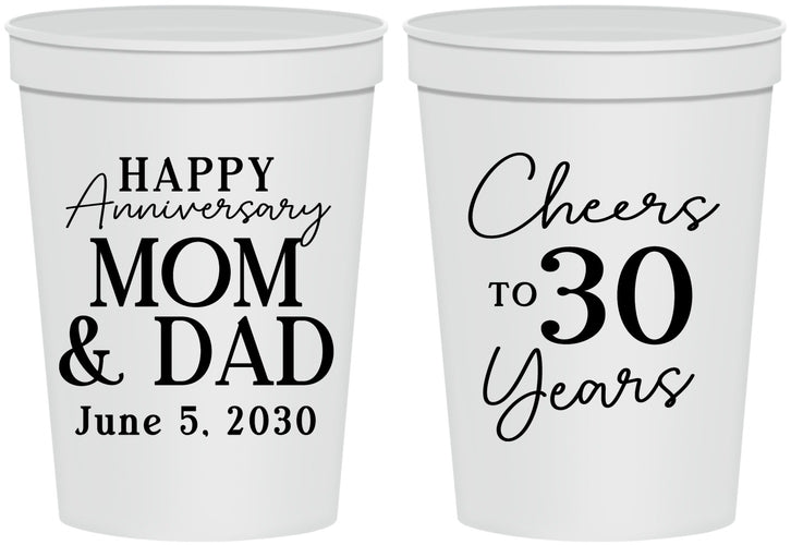 Personalized Anniversary 16 oz Stadium Cups - Cheers To 30 Years | 80023