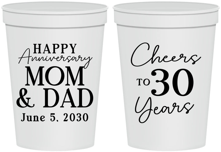 Personalized Anniversary 16 oz Stadium Cups - Cheers To 30 Years | 80023
