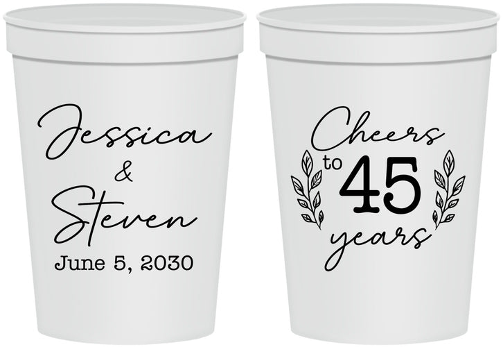 Personalized Anniversary 16 oz Stadium Cups - Cheers To 45 Years | 80026