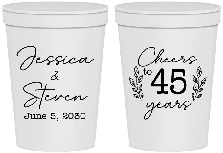 Personalized Anniversary 16 oz Stadium Cups - Cheers To 45 Years | 80026
