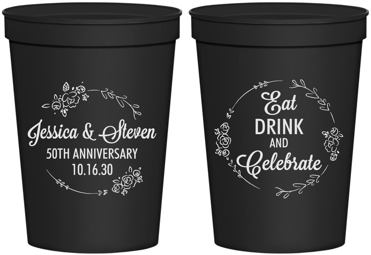 Personalized Anniversary 16 oz Stadium Cups - 50th Wedding | 80027